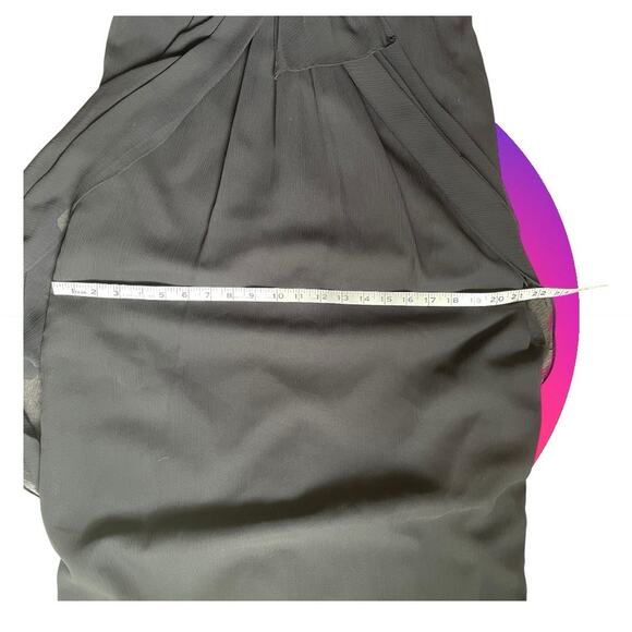 White by Vera Wang Black Evening Gown Dress Womens Sz 14 XL Sleeveless Chiffon - Picture 15 of 16